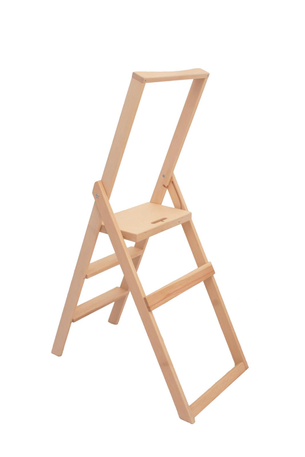 Scala pieghevole in legno STAR - Naturale