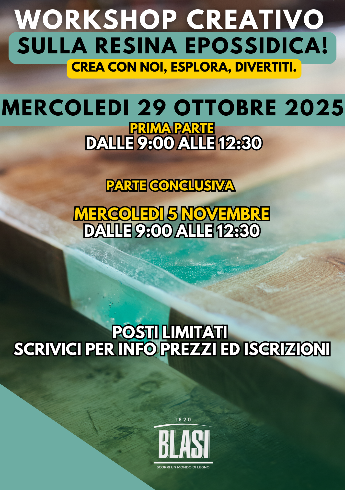 WORKSHOP CREATIVO SULLA RESINA EPOSSIDICA (6 ORE)