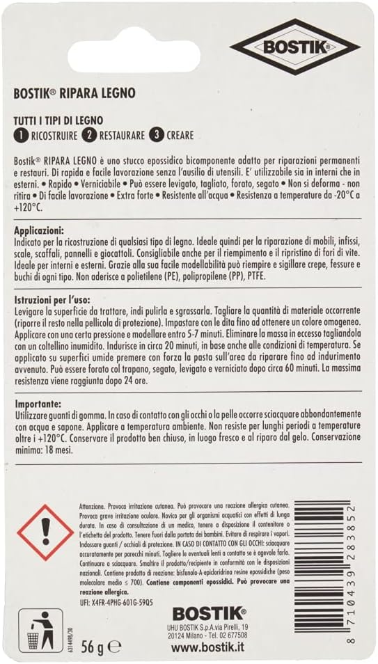 Bostik Ripara Legno - Stucco epossidico in stick per legno