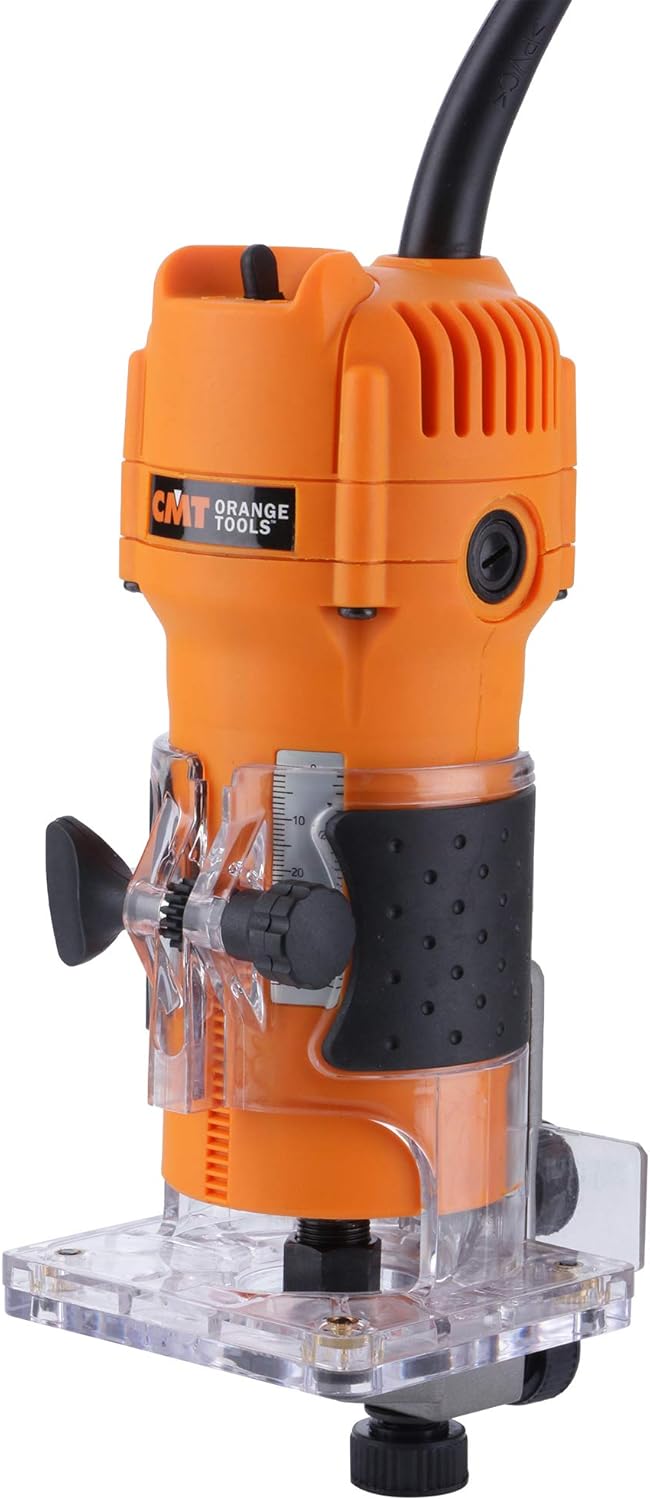CMT10 Elettrofresatrice Professionale per Bordi 550W-230V con Pinze 6/8 mm, 550 W, 230 V, Arancio/Nero, per legno