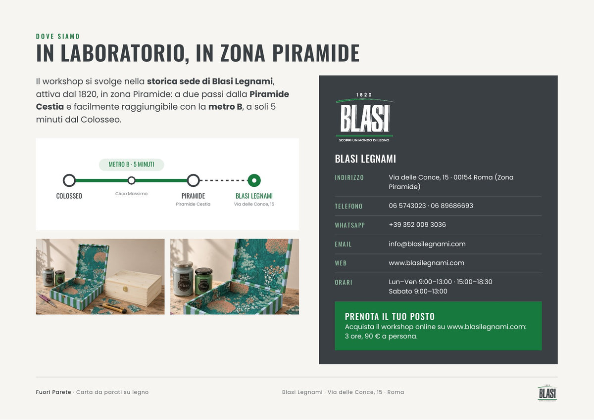 Workshop Fuori Parete – Carta da parati su legno