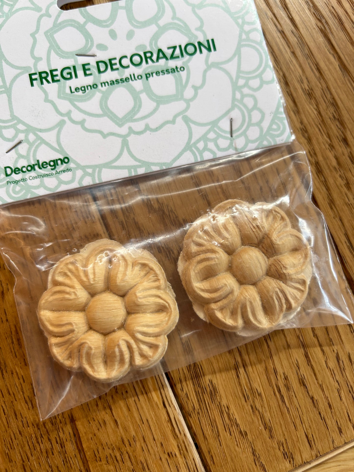Fregio in legno pressato - diametro 43 mm