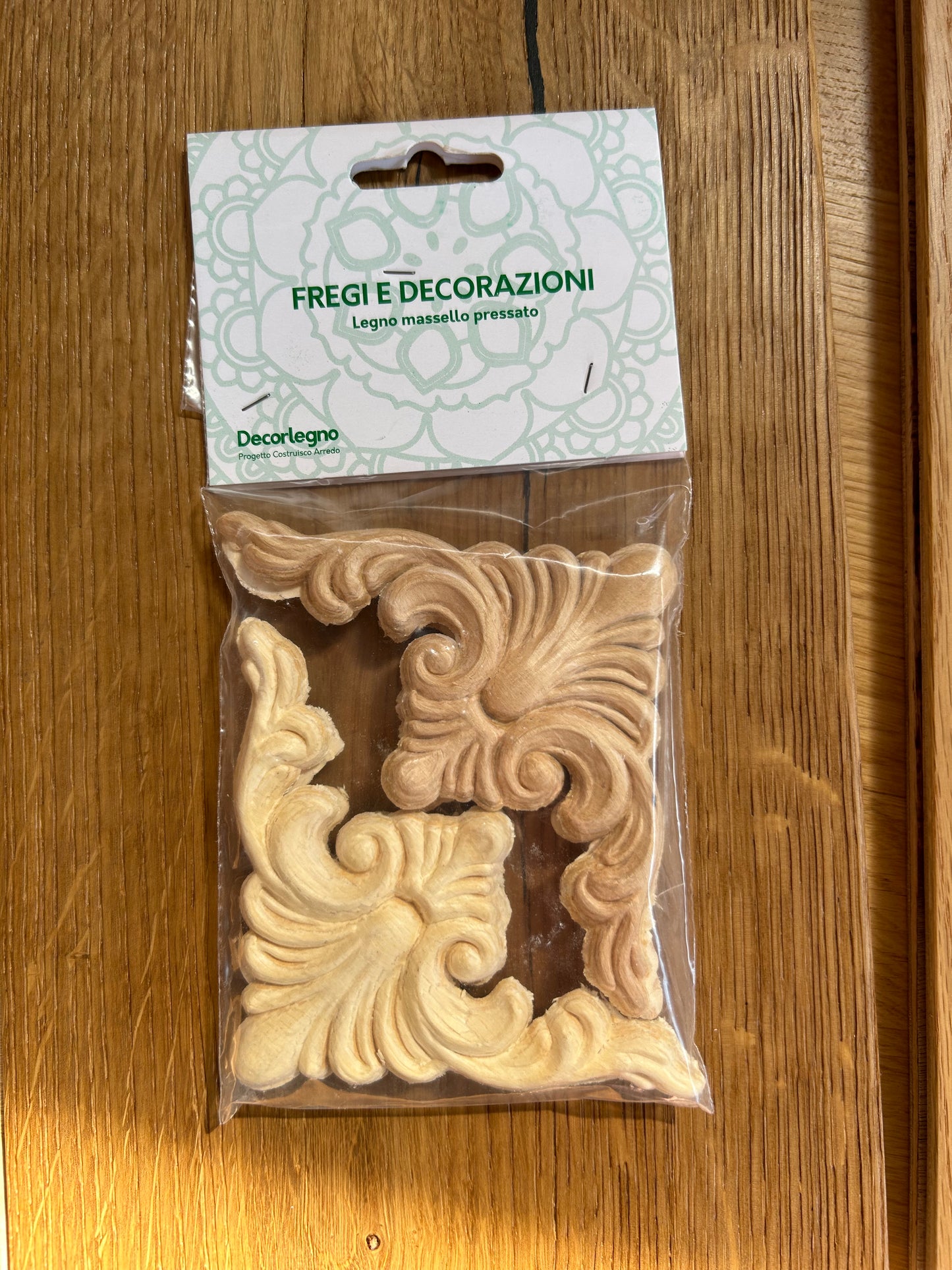 Fregio in legno pressato - 98x98mm