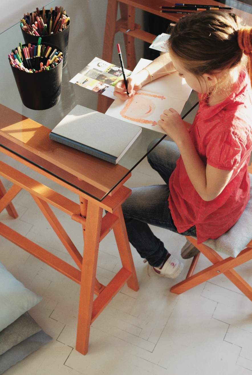 Coppia cavalletti Paride in faggio massello - Color ciliegio