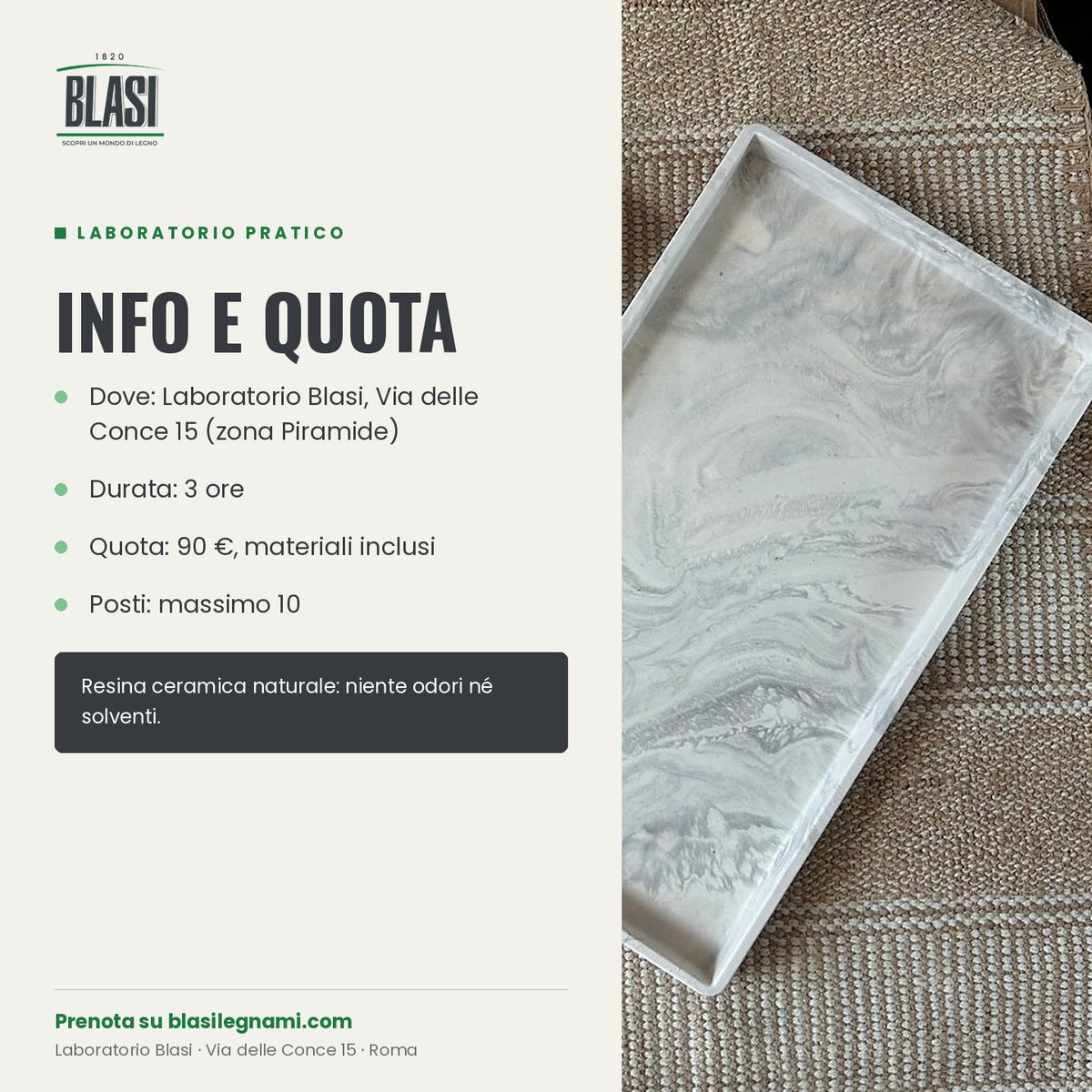 Eco Ceramic Workshop – Sottobicchieri e vassoietti effetto marmo
