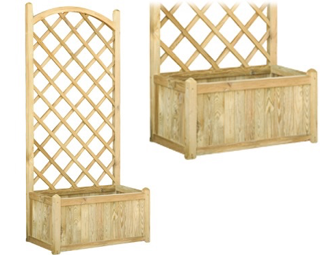 Fioriera in legno di pino naturale 80x40x h172 cm