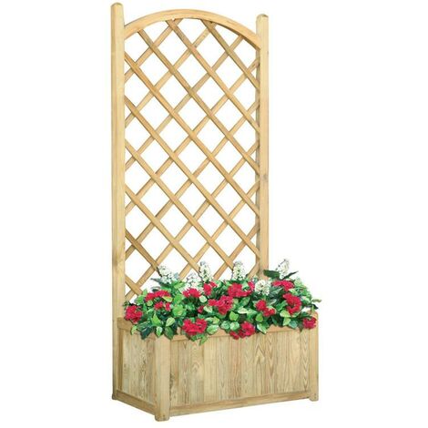 Fioriera in legno di pino naturale 80x40x h172 cm