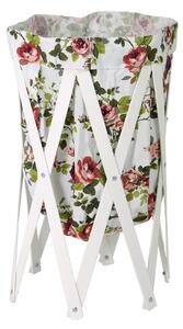 Maya - Portabiancheria in legno/tessuto richiudibile