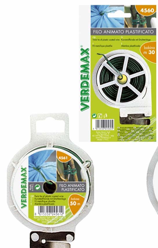 Verdemax 4571 – Filo Animato Plastificato Verde, 100 Pezzi Pretagliati, Legaccio Resistente Per Giardino, Casa E Orto