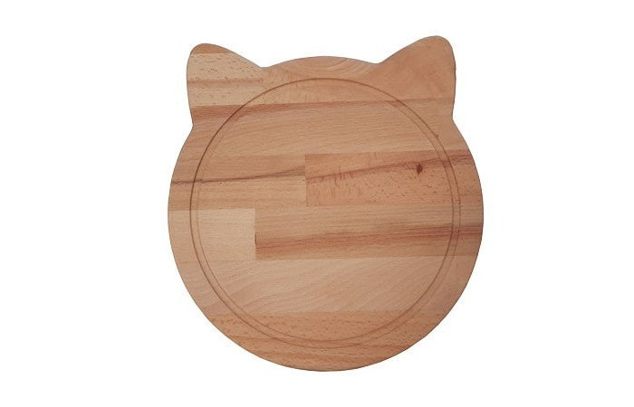 Tagliere/Vassoio faggio naturale a forma di gatto