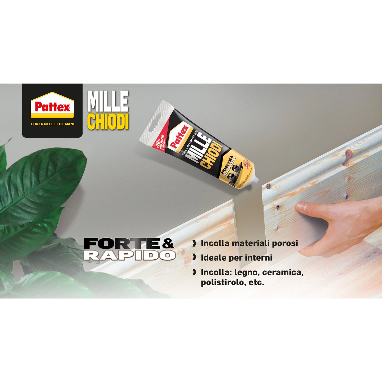 Pattex Millechiodi Forte & Rapido - Adesivo di montaggio extra forte