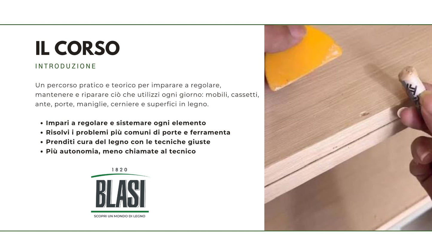 Corso di Manutenzione Domestica del Legno