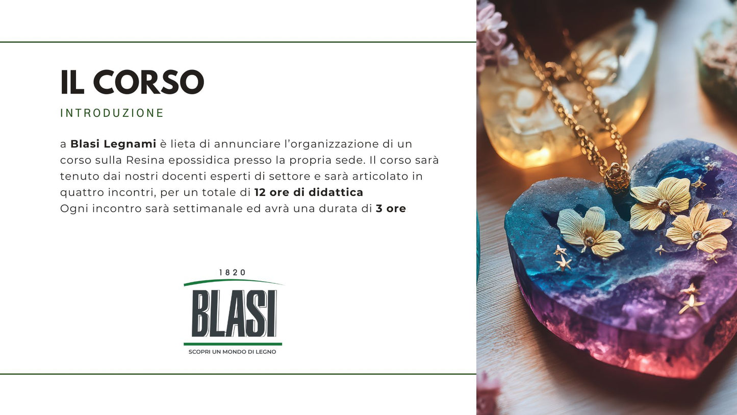 CORSO SULLA RESINA EPOSSIDICA (12 ORE)