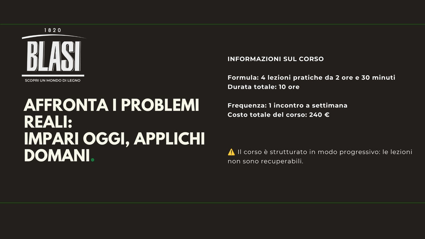 Corso di Manutenzione Domestica del Legno
