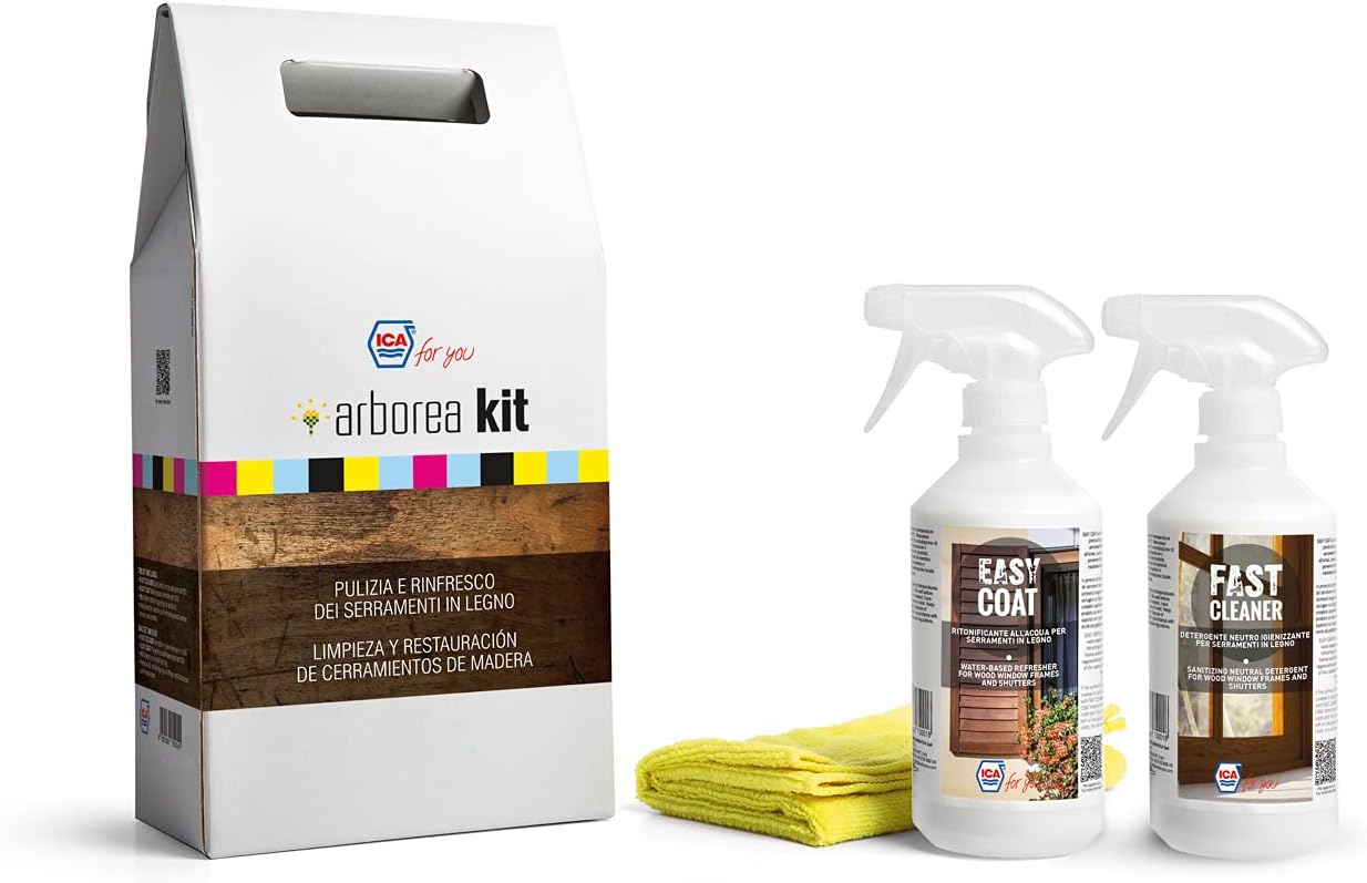 Prodotti per la pulizia e il rinfresco dei serramenti in legno - ARBOREA KIT