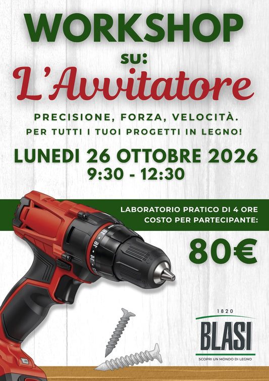 Workshop Avvitatore – 26 Ottobre 2026