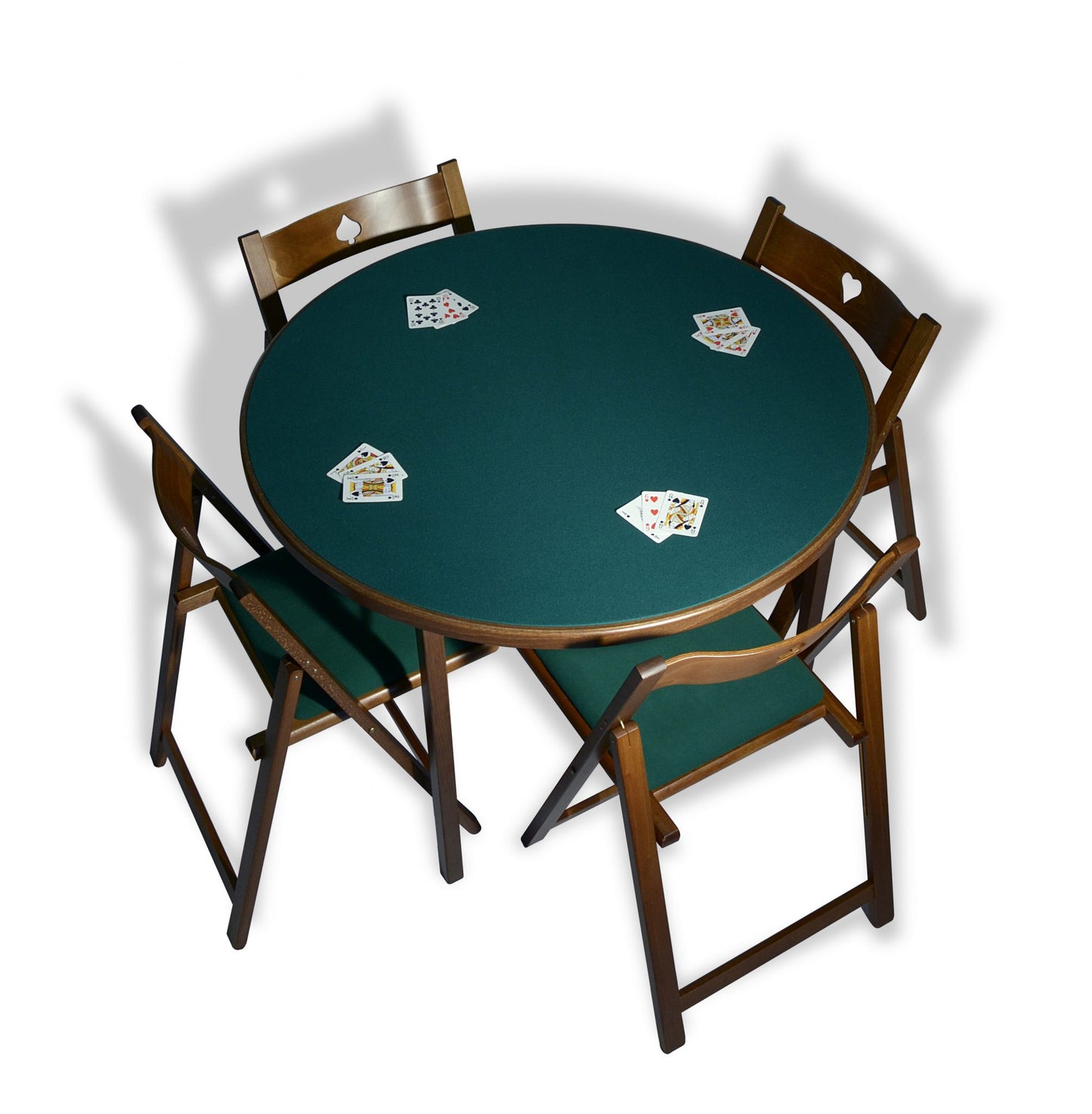 Tavolo da gioco tondo pieghevole - Color noce