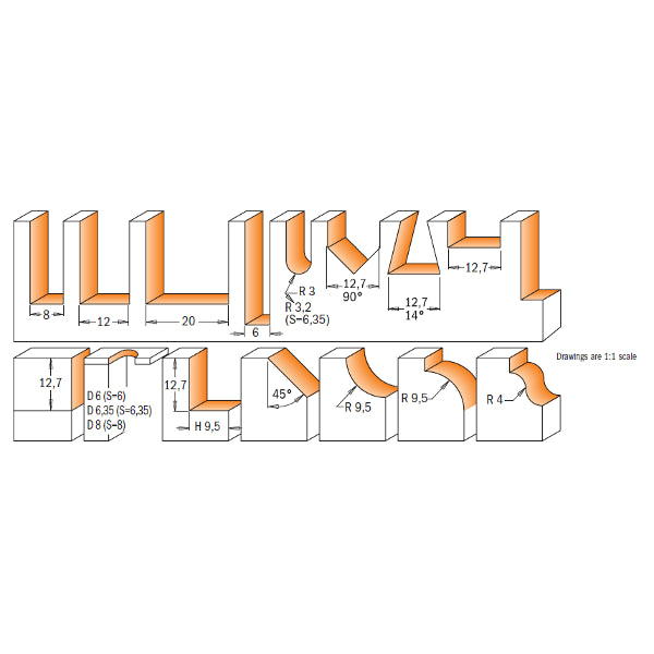 CMT SET 15 FRESE DIRITTE/PROFILATE HW S=8 DX