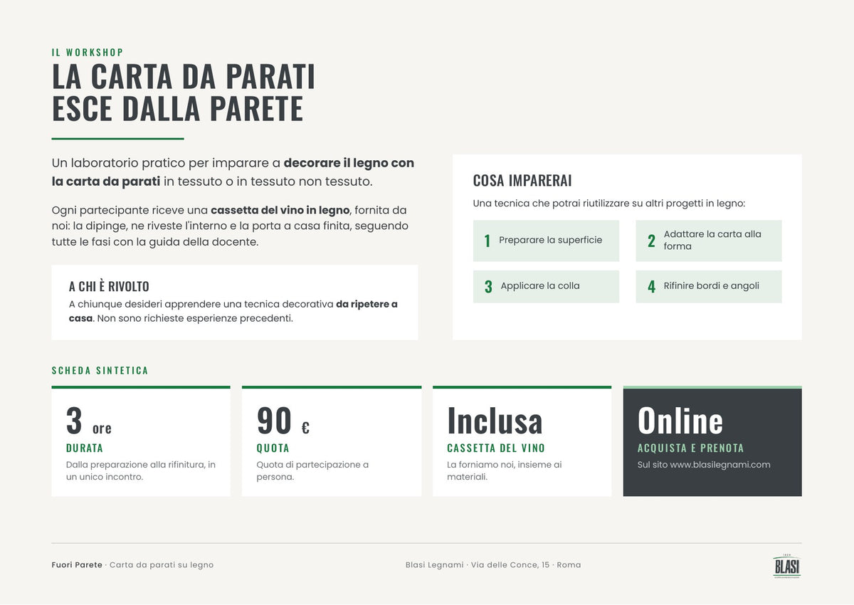Workshop Fuori Parete – Carta da parati su legno