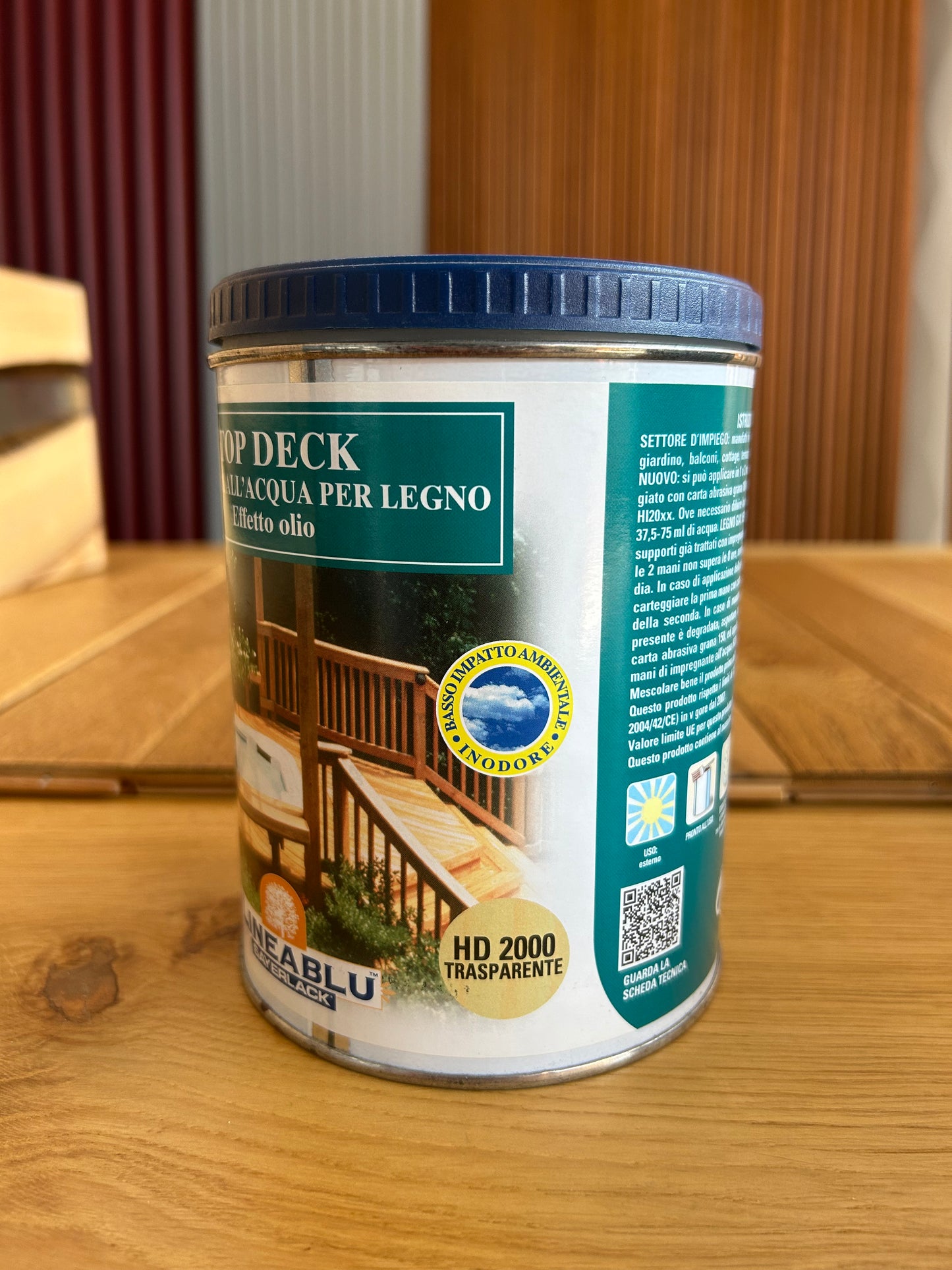 Top deck finitura all’acqua per legno effetto olio Trasparente  -Sayerlack Linea Blu