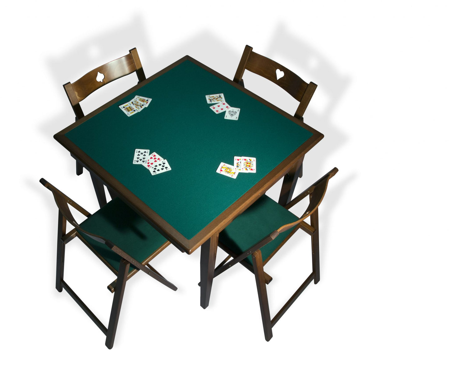 Tavolo da gioco quadrato pieghevole - Color noce