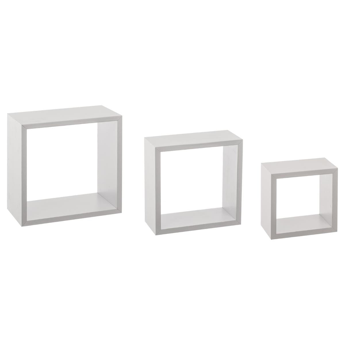Set 3 cubi squadrati PVC alluminio