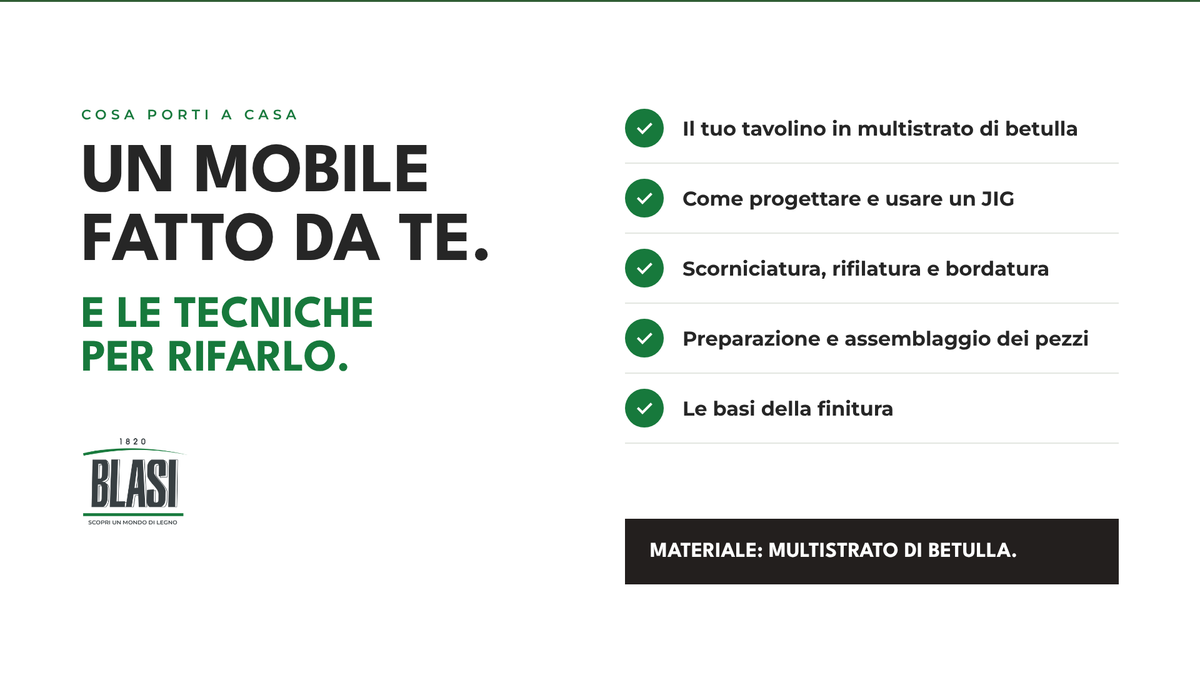 Corso di Falegnameria Intermedio – Progetto Tavolino