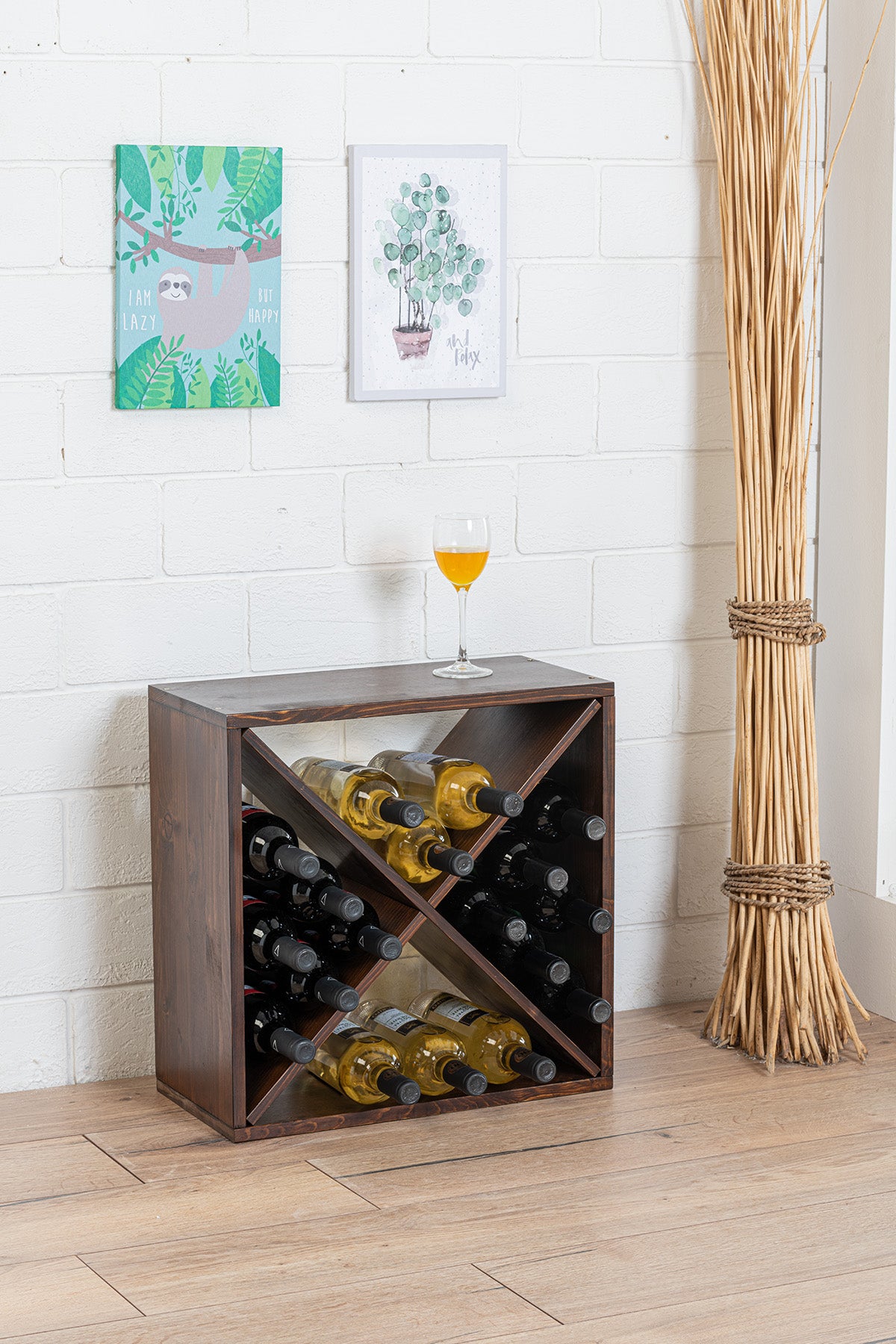 Wine Cube - Portabottiglie in abete massello
