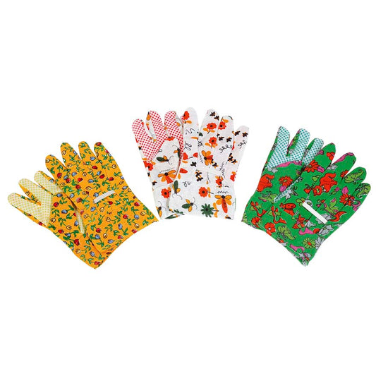 Guanto da giardino per bambini con palmo puntinato in PVC
