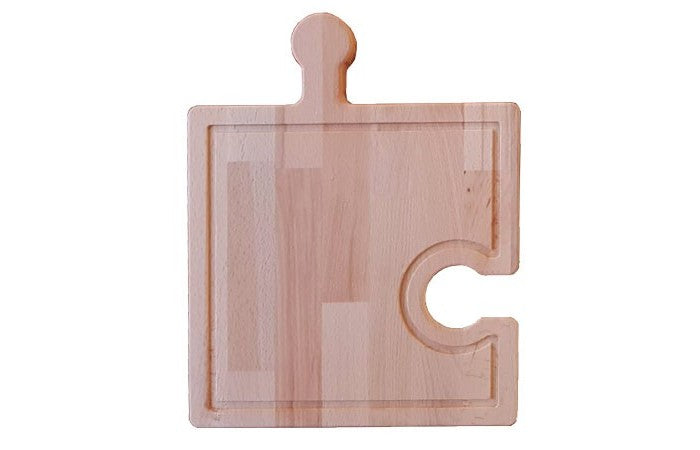 Tagliere/Vassoio faggio naturale a forma di puzzle
